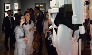 Her Imperial Highness Princess Akiko of Mikasa viewing “Star Wars”, the special exhibition at DIA