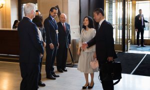 Her Imperial Highness Princess Akiko of Mikasa of Japan welcomed by Board Chairman of DIA, Director of DIA, Mr. and Mrs. Consul General of Japan at Detroit and Chairman of JBSD Foundation at the DIA arrival